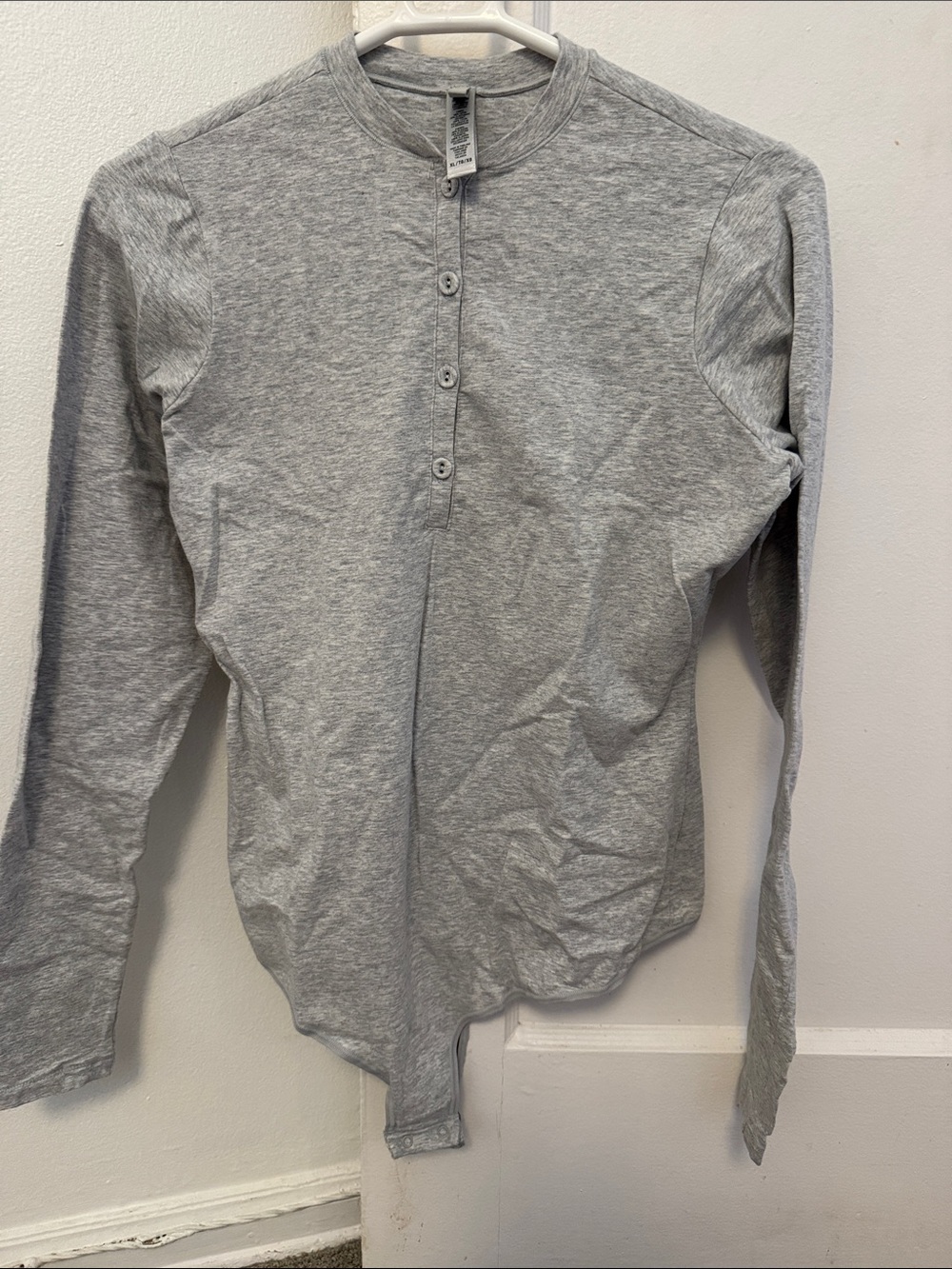 SKIMS Light Gray Long-Sleeve Bodysuit